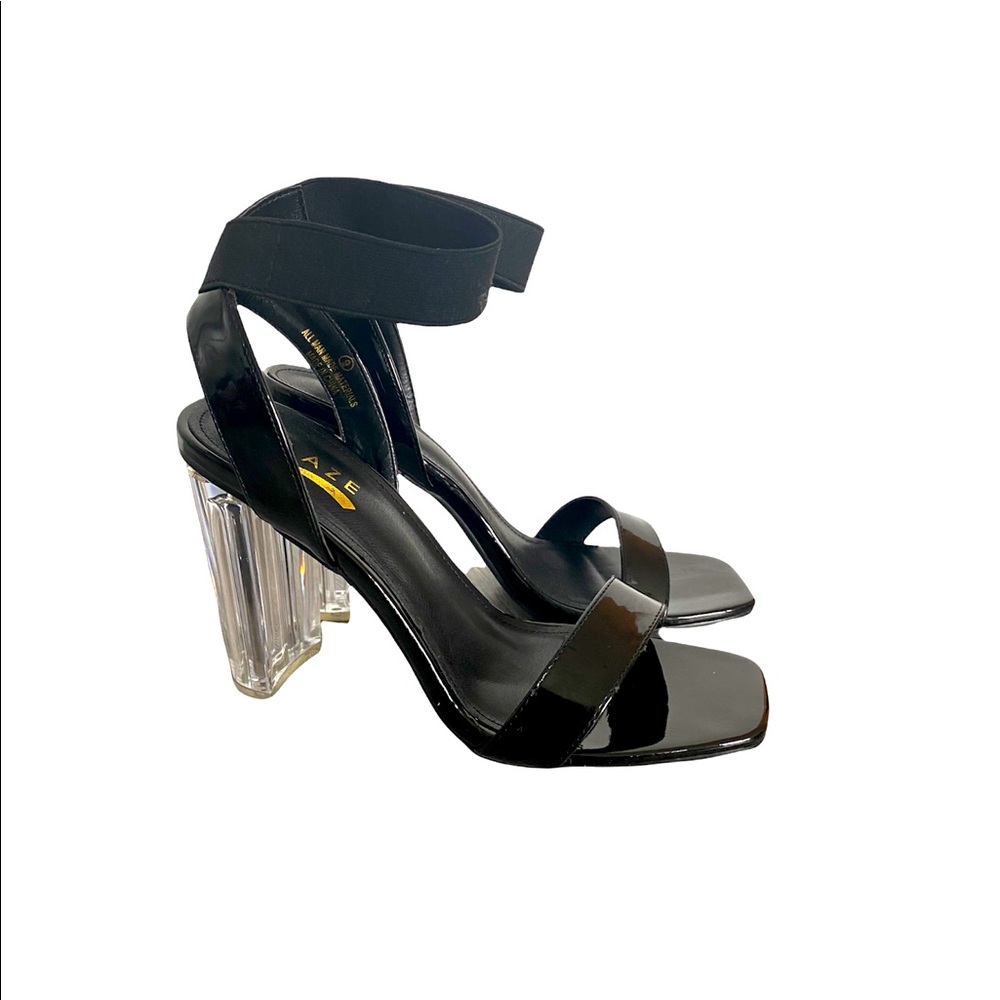 Glaze Patent Leather Transparent heeled Sandals